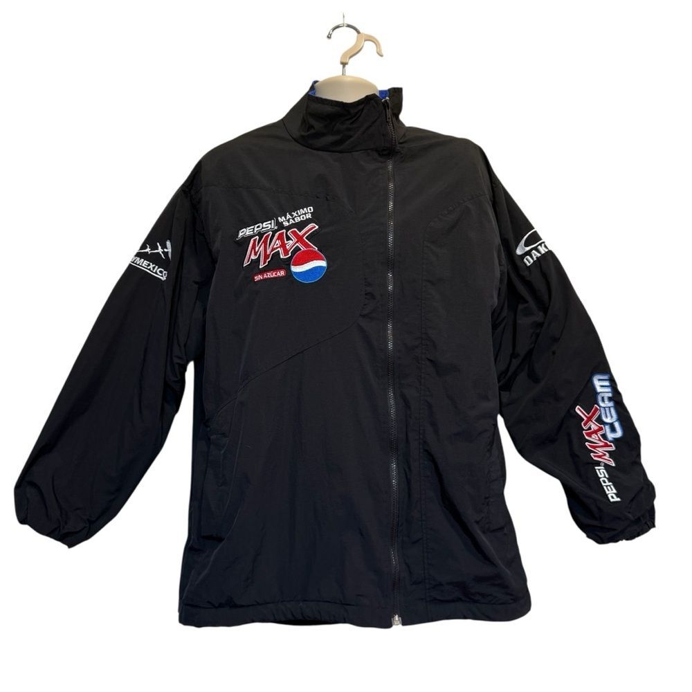 Vintage Pepsi Max Oakley Fly Mexico Racing Jacket Fleece Lined Mens Sz LSt